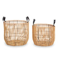 Set of 2 Natural Rattan Baskets
