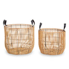 Set of 2 Natural Rattan Baskets