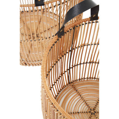 Set of 2 Natural Rattan Baskets