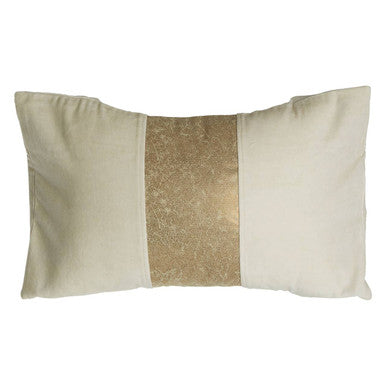 Ivory Velvet And Gold Cushion