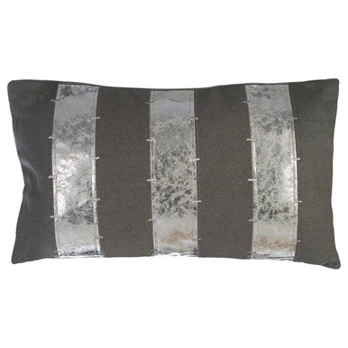 Grey and Silver Stripe Cushion