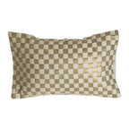 Cream And Gold Check Cushion
