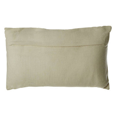 Ivory And Silver Check Rectangular Cushion