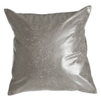 Silver Crush Leather Effect Cushion