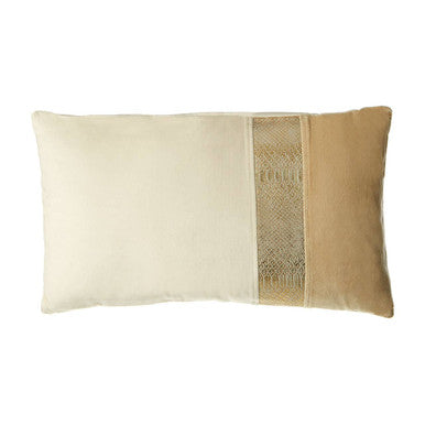 Cream And Gold Rectangular Cushion