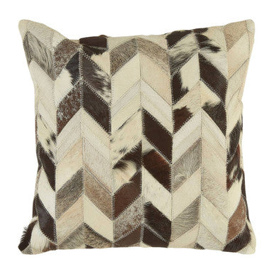 Black and White Patchwork Cowhide Cushion