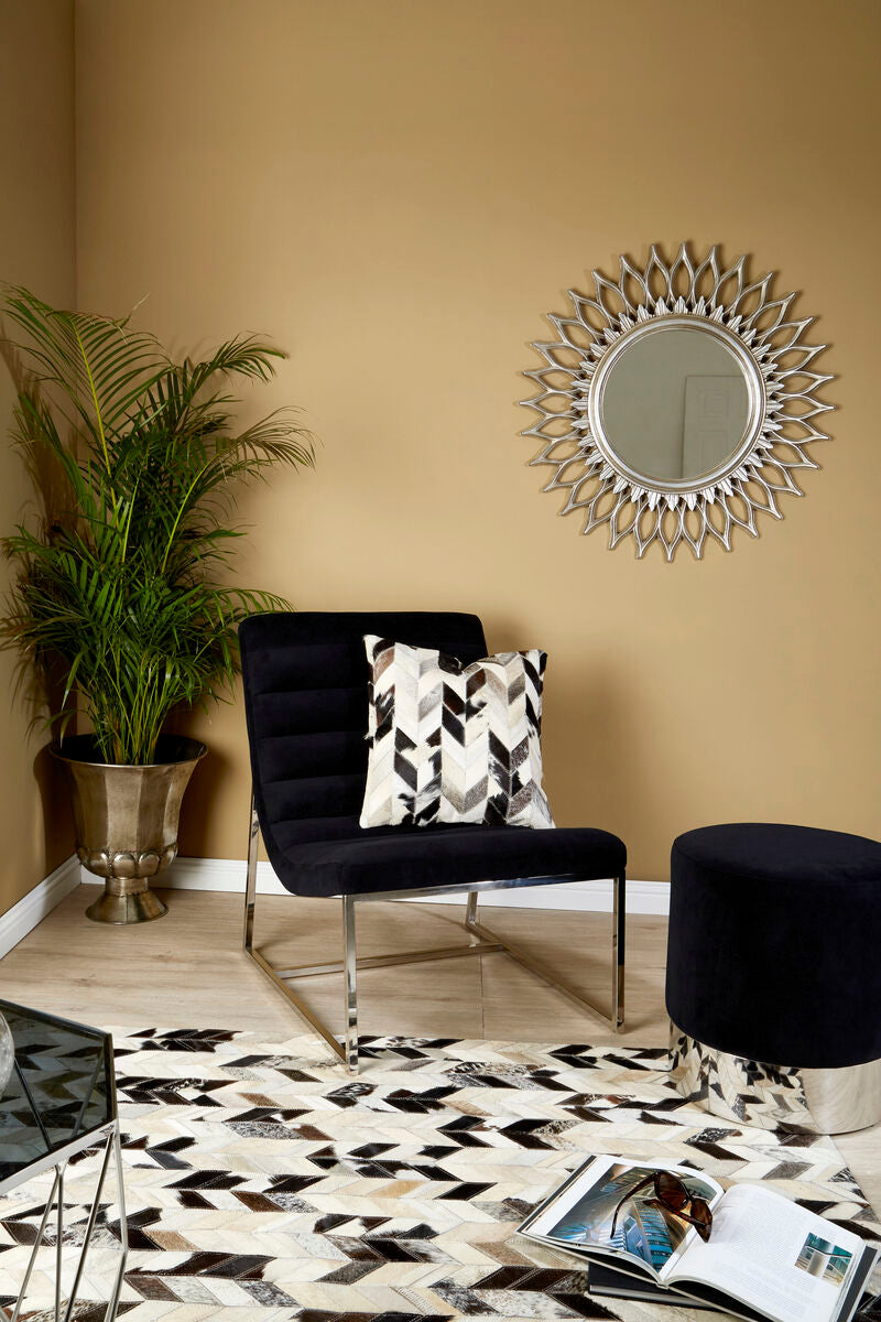 Black and White Patchwork Cowhide Cushion