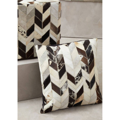 Black and White Patchwork Cowhide Cushion