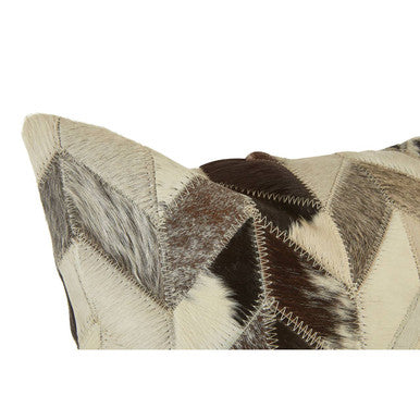 Black and White Patchwork Cowhide Cushion