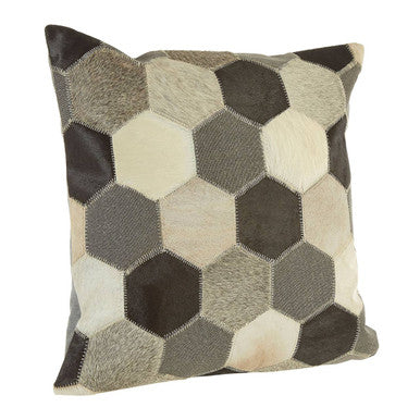 Black White and Grey Geometric Cushion