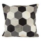 Black White and Grey Geometric Cushion