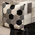 Black White and Grey Geometric Cushion