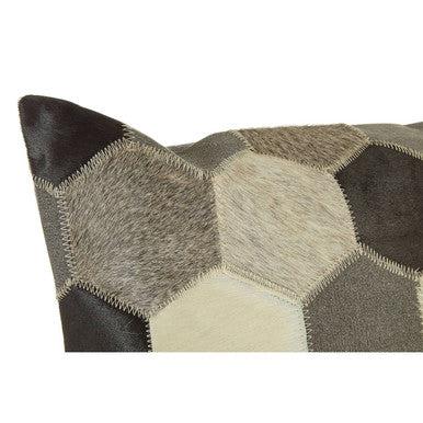 Black White and Grey Geometric Cushion