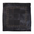 Black Hair on Leather Patchwork Cushion