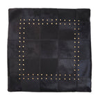 Black Hair on Leather Patchwork Cushion