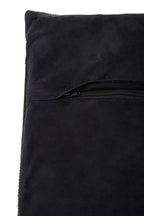 Black Hair on Leather Patchwork Cushion