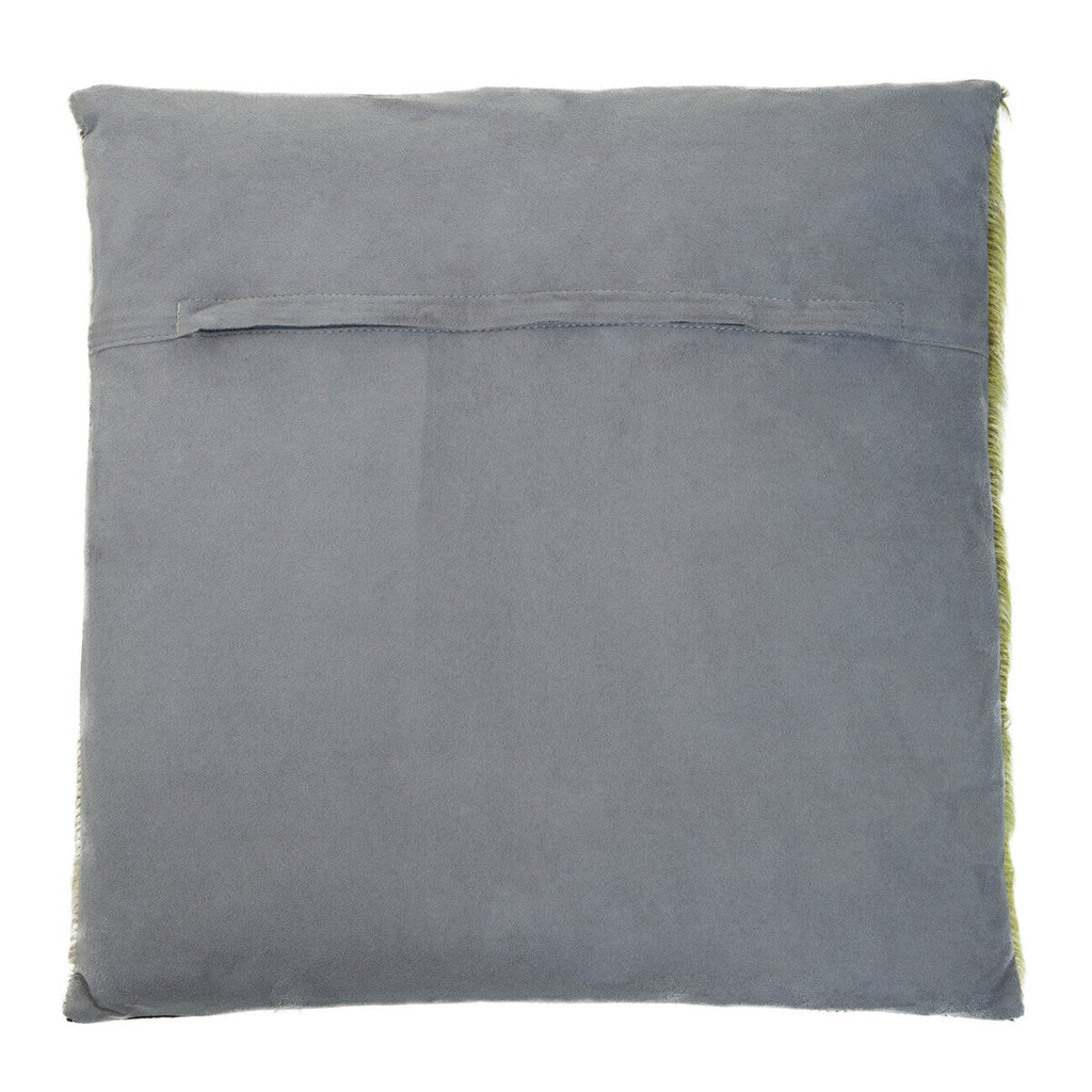 Geometric Hair on Leather Patchwork Cushion