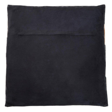 Neutral Colourblock Hair on Leather Patchwork Cushion