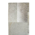 Grey Hair on Leather Patchwork Cushion