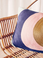 Curved Stripes Embroidered Cushion