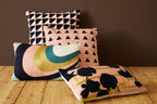 Curved Stripes Embroidered Cushion