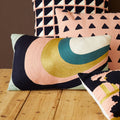 Curved Stripes Embroidered Cushion