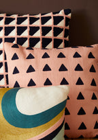 Curved Stripes Embroidered Cushion