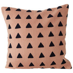 Pink and Navy Square Embroidered Cushion