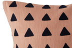 Pink and Navy Square Embroidered Cushion