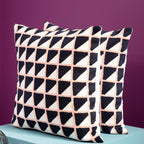 Grid Design Embroidered Cushion