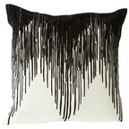 Black and White Embroidered Cushion