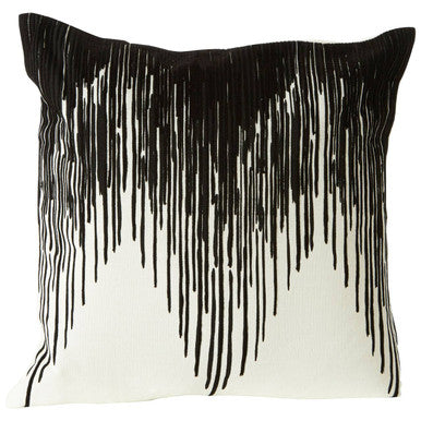 Black and White Embroidered Cushion