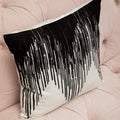 Black and White Embroidered Cushion