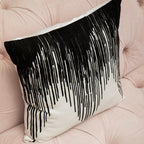 Black and White Embroidered Cushion