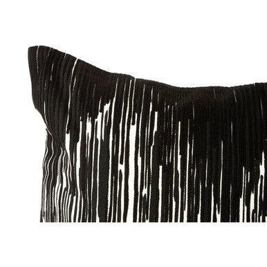 Black and White Embroidered Cushion