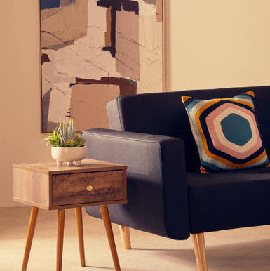 Hexagonal Design Embroidered Cushion