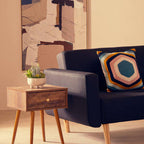 Hexagonal Design Embroidered Cushion