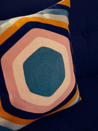Hexagonal Design Embroidered Cushion