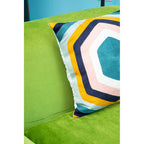 Hexagonal Design Embroidered Cushion
