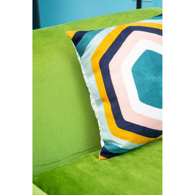 Hexagonal Design Embroidered Cushion