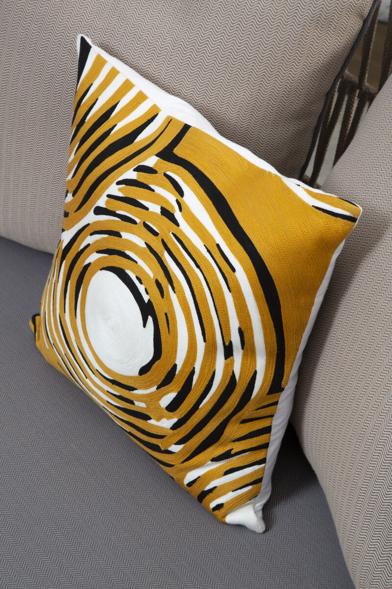 Circular Design Embroidered Cushion