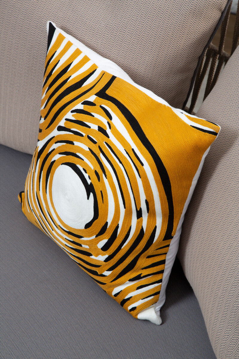 Circular Design Embroidered Cushion