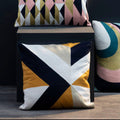 Abstract Pattern Embroidered Cushion