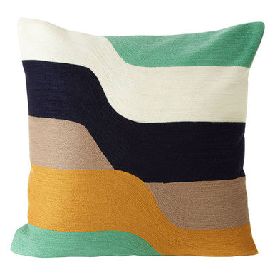 Wavy Stripes Embroidered Cushion