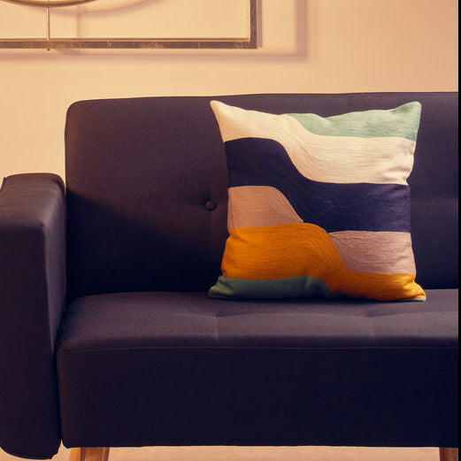 Wavy Stripes Embroidered Cushion