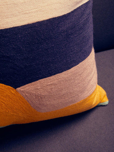 Wavy Stripes Embroidered Cushion