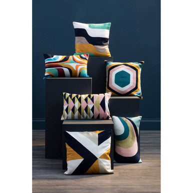 Wavy Stripes Embroidered Cushion