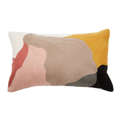 Multi Colour Abstract Embroidered Cushion