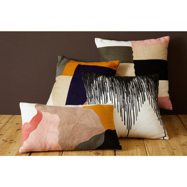 Multi Colour Abstract Embroidered Cushion