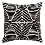Black And White Square Embroidered Cushion